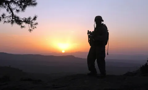 Sunset during patrol