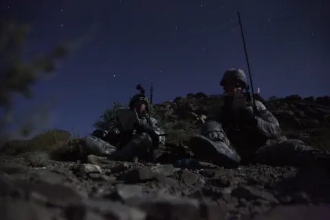 Cavalrymen patrol Paktika province