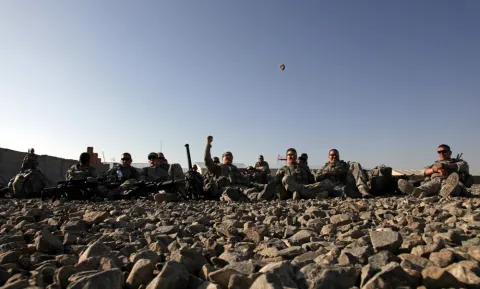Cavalrymen patrol Paktika province
