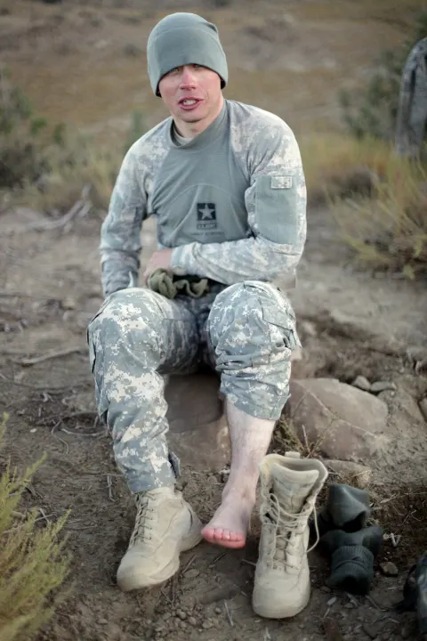 Soldiers sleep during Paktika mission