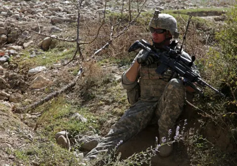Soldiers Patroling the Countryside