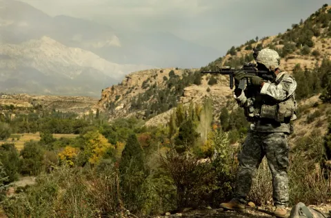 Soldiers Patroling the Countryside
