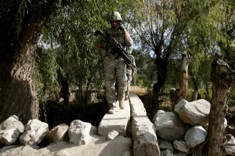 Soldiers Patroling the Countryside