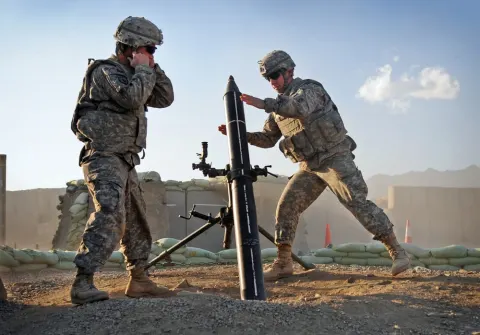 1-40 CAV Soldiers Conduct Fires Mission in Khost