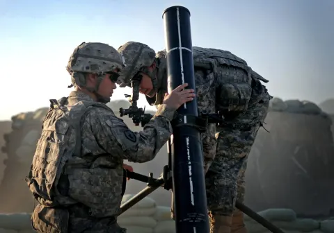 1-40 CAV Soldiers Conduct Fires Mission in Khost