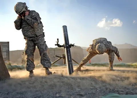1-40 CAV Soldiers Conduct Fires Mission in Khost