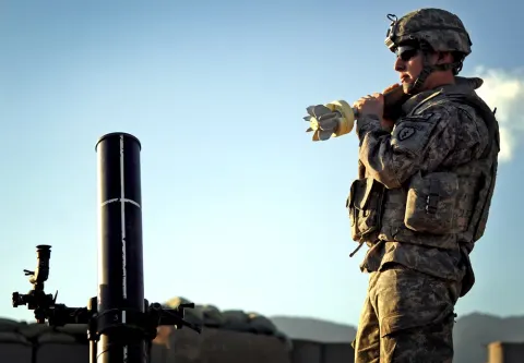 1-40 CAV Soldiers Conduct Fires Mission in Khost