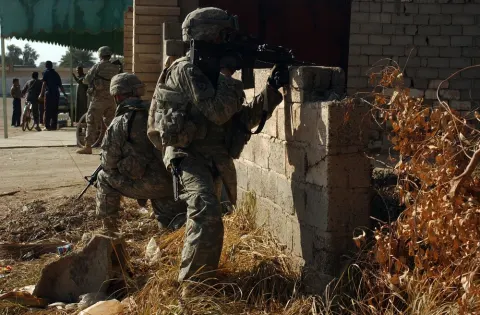 Paratroopers Provide Security for Route Clearing Mission South of Baghdad
